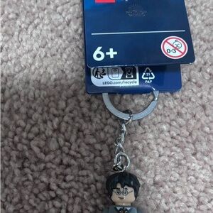 LEGO Wizard Keychain with Black and Gray